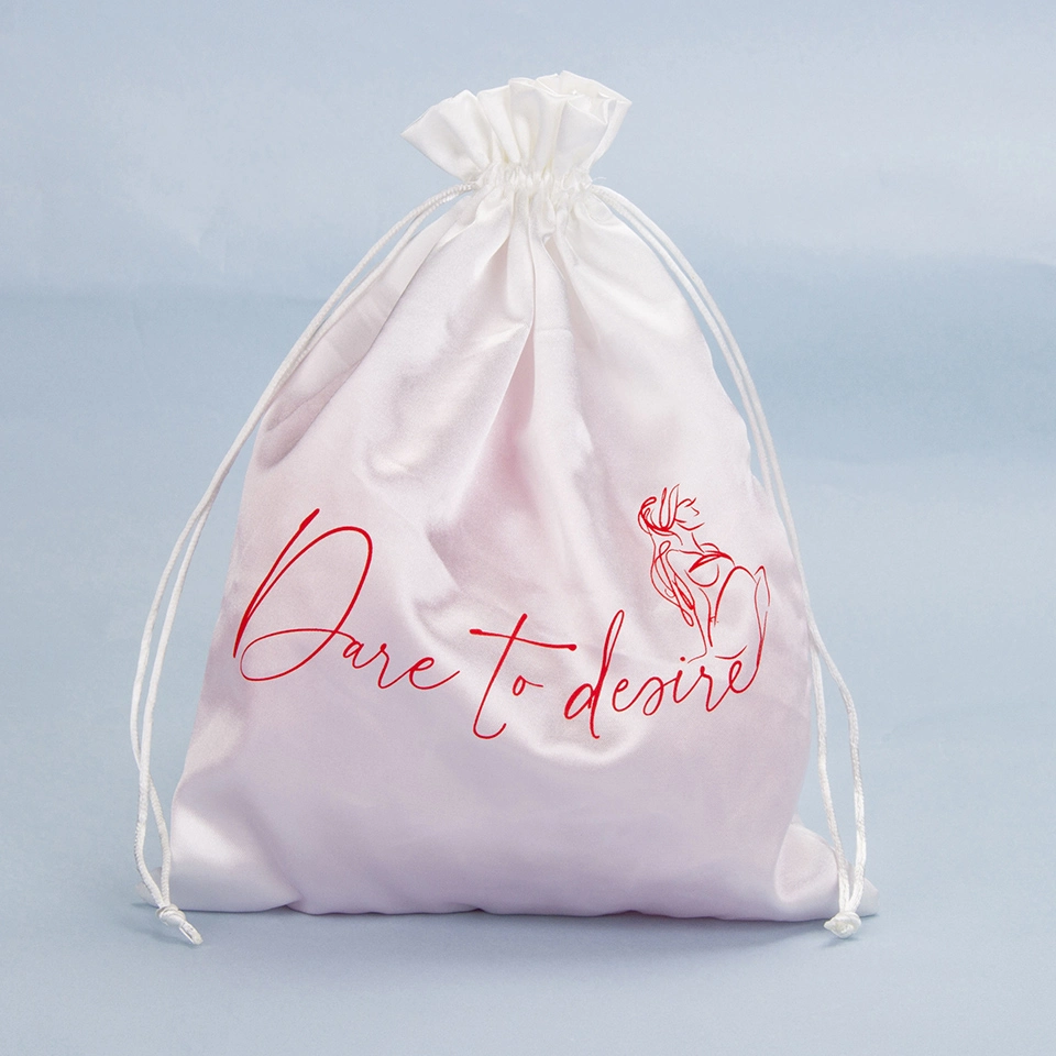 Custom Logo Size Color Recycled Small Pouch Nylon Satin Drawstring Bag for Wig Cloth Jewelry Cosmetic Packaging