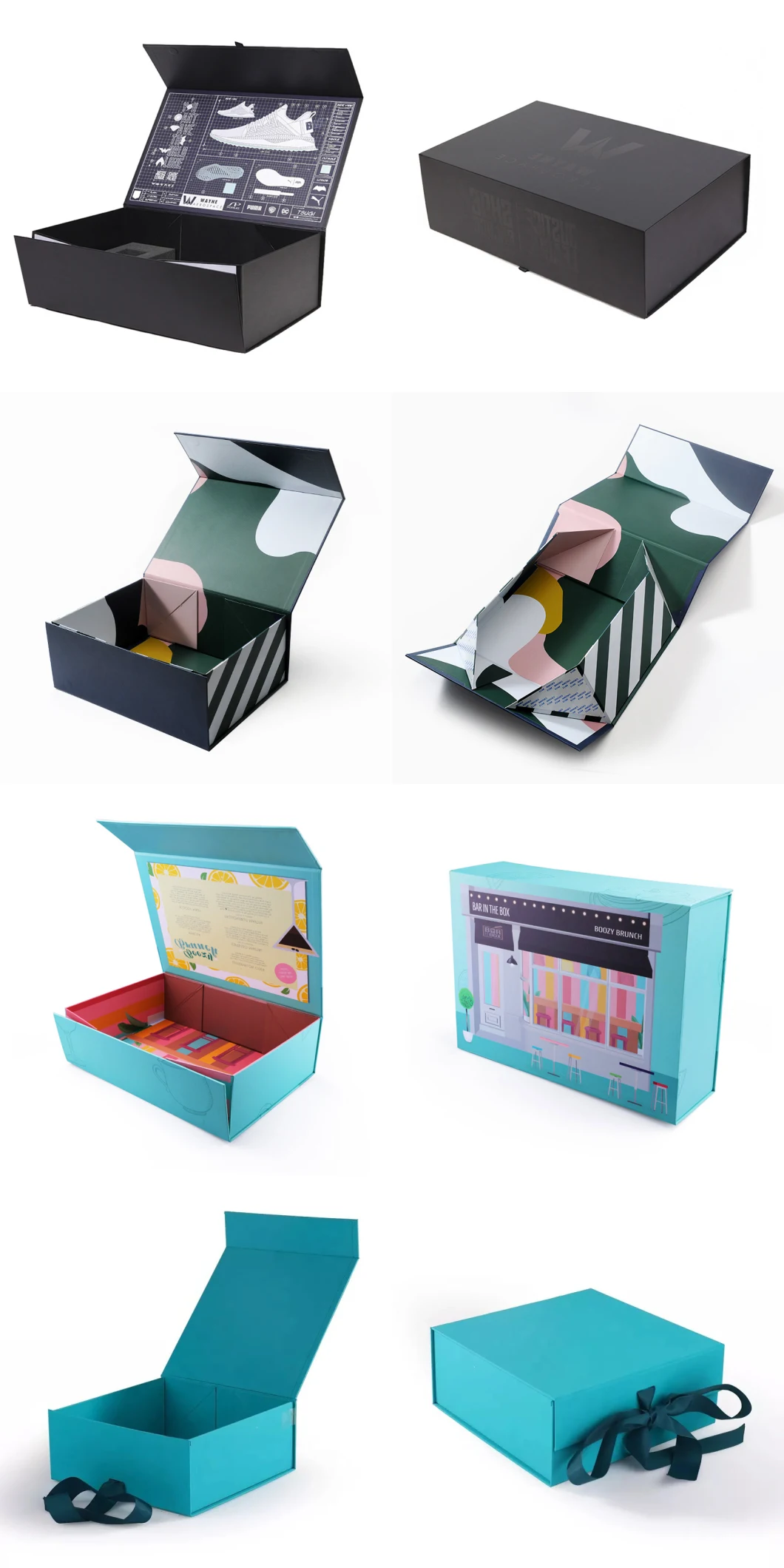 Foldable Paper Box Eco-Friendly Hard Cardboard Magnetic Flap Gift Packaging Box