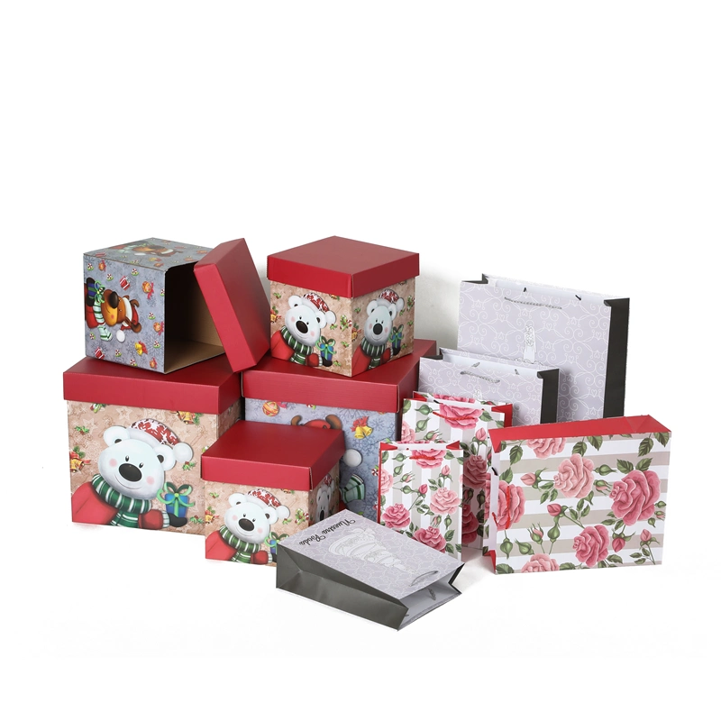 Custom Santa Corrugated Lid and Base Cardboard Gift Box Paper Packaging Box for Christmas Gift