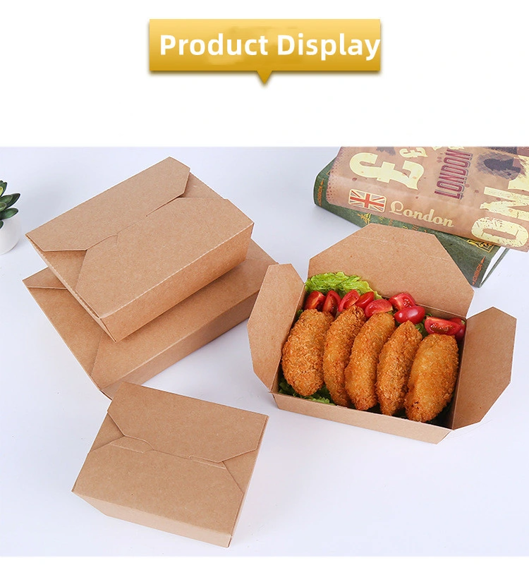 Custom Eco Friendly Disposable Fry Fried Chicken Take out Paper Fries Fast Food Delivery Packaging Box