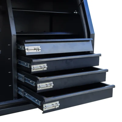 Aluminum 1800mm Toolboxes with Built-in Drawers-Black