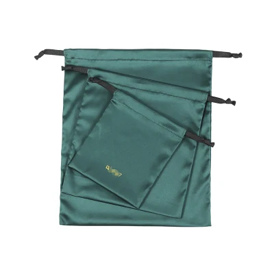 Custom Large Satin Drawstring Bag with Custom Logo